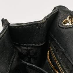 Tory Burch Black Leather Medium Fleming Shoulder Bag
