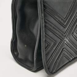 Tory Burch Black Leather Medium Fleming Shoulder Bag