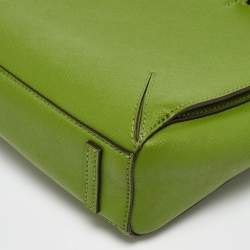 Pre Owned Tory Burch Green Saffiano Leather Robinson Tote