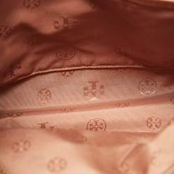 Pre Owned Tory Burch Brown Leather Small Britten Slouchy Tote