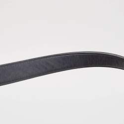 Pre Owned Tory Burch Navy Blue Canvas and Leather T Monogram Tote