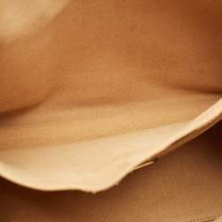 Pre Owned Tory Burch Navy Blue Canvas and Leather T Monogram Tote