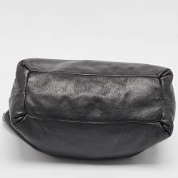 Pre Owned Tory Burch Black Leather Whipstitch Marion Tote