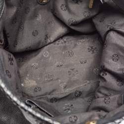 Pre Owned Tory Burch Black Leather Whipstitch Marion Tote