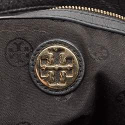 Pre Owned Tory Burch Black Leather Whipstitch Marion Tote