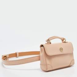 Tory Burch Peach Orange Patent Leather Robinson Waist Belt Bag