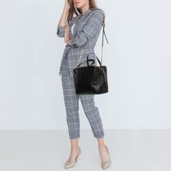 Pre Owned Tory Burch Black Leather Alexa Satchel