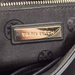 Pre Owned Tory Burch Black Leather Medium Fleming Shoulder Bag