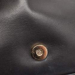 Pre Owned Tory Burch Black Leather Medium Fleming Shoulder Bag