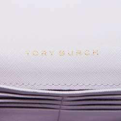 Pre Owned Tory Burch Light Lilac Saffiano Leather Robinson Wallet On Chain