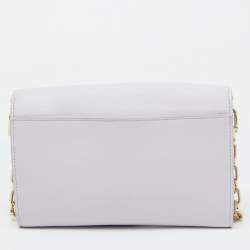 Pre Owned Tory Burch Light Lilac Saffiano Leather Robinson Wallet On Chain