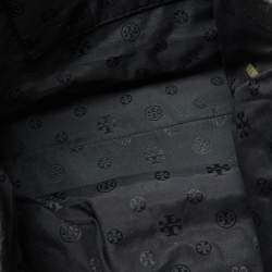 Tory Burch Black Nylon and Leather Marion Logo Whipstitch Tote