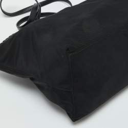 Tory Burch Black Nylon and Leather Marion Logo Whipstitch Tote