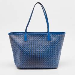 Pre Owned Tory Burch Blue Printed Coated Canvas Small Ever-Ready Zip Tote