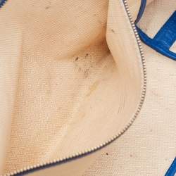 Pre Owned Tory Burch Blue Printed Coated Canvas Small Ever-Ready Zip Tote