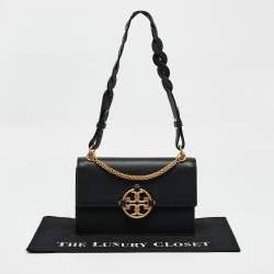 Pre Owned Tory Burch Black Leather and Suede Miller Shoulder Bag