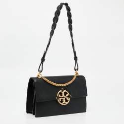 Pre Owned Tory Burch Black Leather and Suede Miller Shoulder Bag