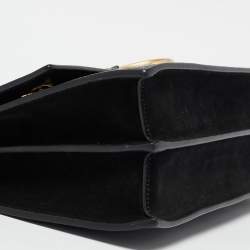 Pre Owned Tory Burch Black Leather and Suede Miller Shoulder Bag