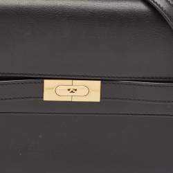 Pre Owned Tory Burch Black Leather Lee Radziwill Shoulder Bag