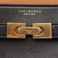 Pre Owned Tory Burch Black Leather Lee Radziwill Shoulder Bag
