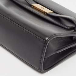 Pre Owned Tory Burch Black Leather Lee Radziwill Shoulder Bag