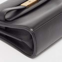 Pre Owned Tory Burch Black Leather Lee Radziwill Shoulder Bag