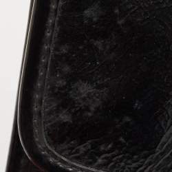 Tory Burch Black Crinkled Patent Leather Matthias Clutch