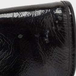 Tory Burch Black Crinkled Patent Leather Matthias Clutch