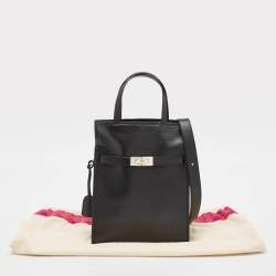 Pre Owned Tory Burch Black Leather Small Lee Radziwill Shopper Tote