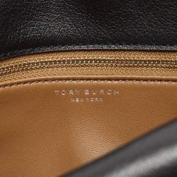 Pre Owned Tory Burch Black Leather Small Lee Radziwill Shopper Tote