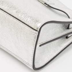 Pre Owned Tory Burch Multicolor Patent Leather and Suede Petite Lee Radziwill Double Tote