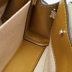 Pre Owned Tory Burch Multicolor Patent Leather and Suede Petite Lee Radziwill Double Tote