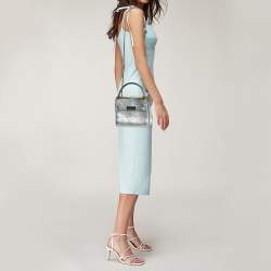 Pre Owned Tory Burch Multicolor Patent Leather and Suede Petite Lee Radziwill Double Tote