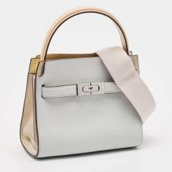 Tory Burch Multicolor Leather and Suede Petite Lee Radziwill Double Tote