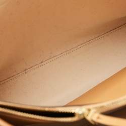 Tory Burch Brown/Beige Leather and Straw Embroidered Perry Shopper Tote