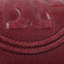 Pre Owned Tory Burch Burgundy Quilted Leather Fleming Shoulder Bag
