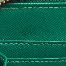 Tory Burch Green Leather Robinson Zip Around Wallet