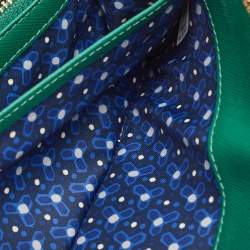 Tory Burch Green Leather Robinson Zip Around Wallet