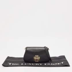 Tory Burch Black Leather Mini Britten Crossbody Bag