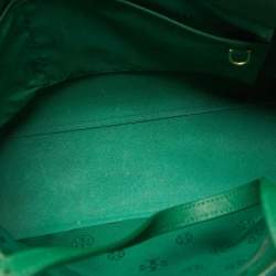 Pre Owned Tory Burch Green Leather Medium York Buckle Tote