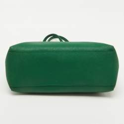 Pre Owned Tory Burch Green Leather Medium York Buckle Tote