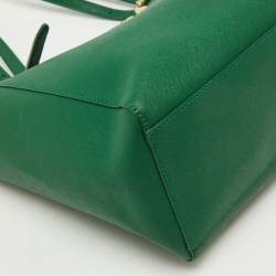 Pre Owned Tory Burch Green Leather Medium York Buckle Tote