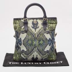 Pre Owned Tory Burch Multicolor Jacquard Fabric Finley Fold Over Tote