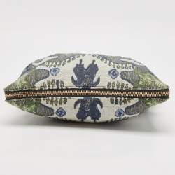 Pre Owned Tory Burch Multicolor Jacquard Fabric Finley Fold Over Tote