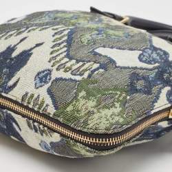 Pre Owned Tory Burch Multicolor Jacquard Fabric Finley Fold Over Tote