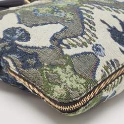 Pre Owned Tory Burch Multicolor Jacquard Fabric Finley Fold Over Tote