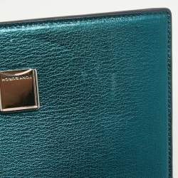 Tory Burch Teal Green Glossy Leather Mini Bon Bon Top Handle Bag