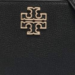 Pre Owned Tory Burch Black Leather Micro Britten Top Handle Bag