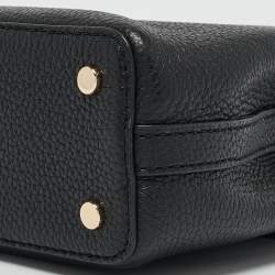 Pre Owned Tory Burch Black Leather Micro Britten Top Handle Bag