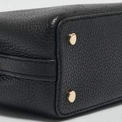 Pre Owned Tory Burch Black Leather Micro Britten Top Handle Bag